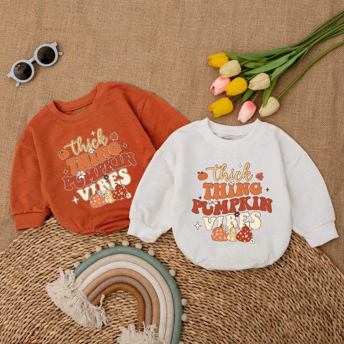 Pumpkin Vibes Romper: Thanksgiving Baby Outfit, Fall Baby Gift