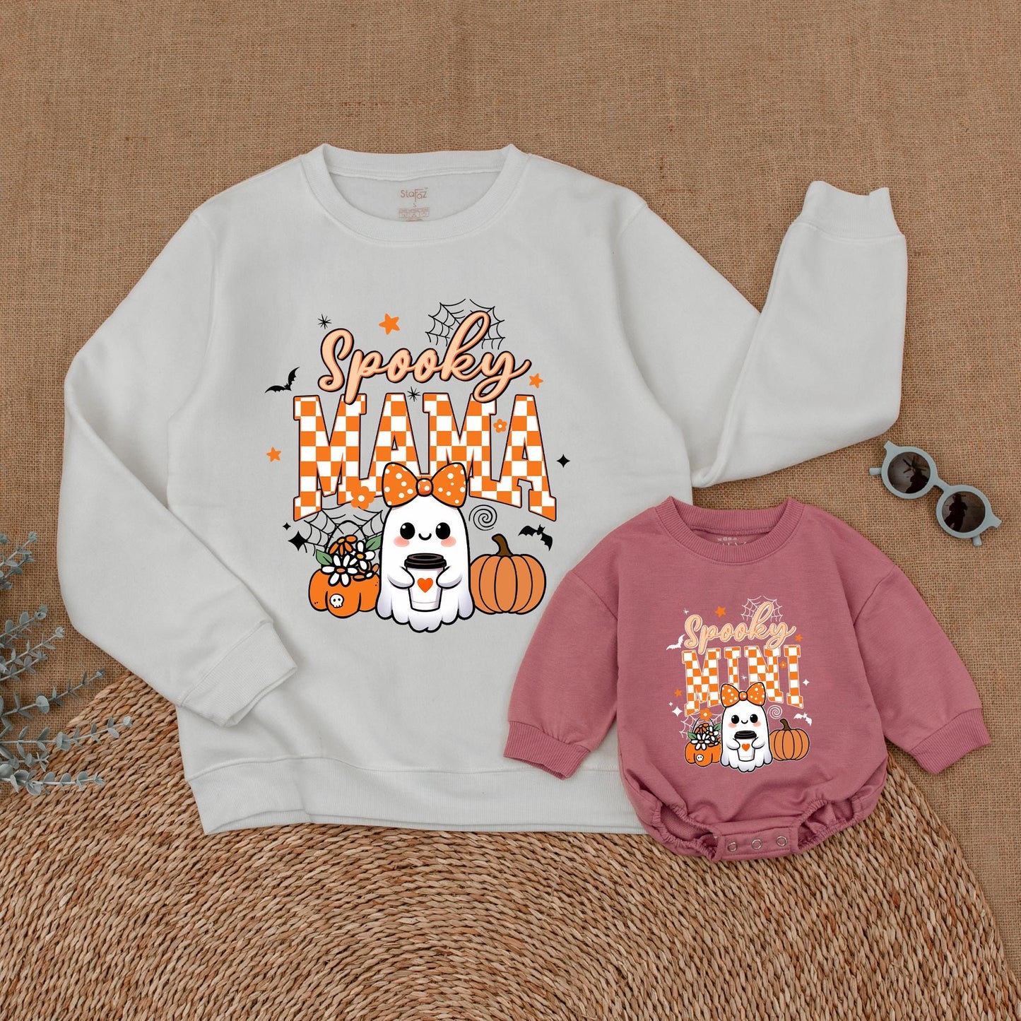 Mama & Mini Spooky Matching Sweatshirts for Halloween Fun