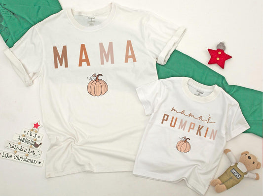 Matching Fall Pumpkin Shirts for Mama and Baby – Perfect Thanksgiving Outfit
