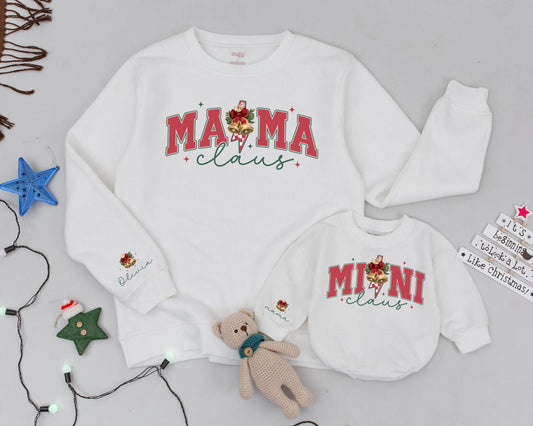 Matching Mommy & Me Christmas Sweatshirts, Retro Personalized Gift