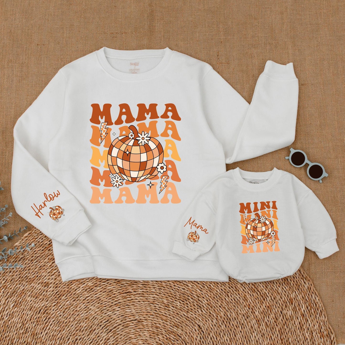 Mama & Mini Personalized Pumpkin Sweatshirt, Thanksgiving Outfit