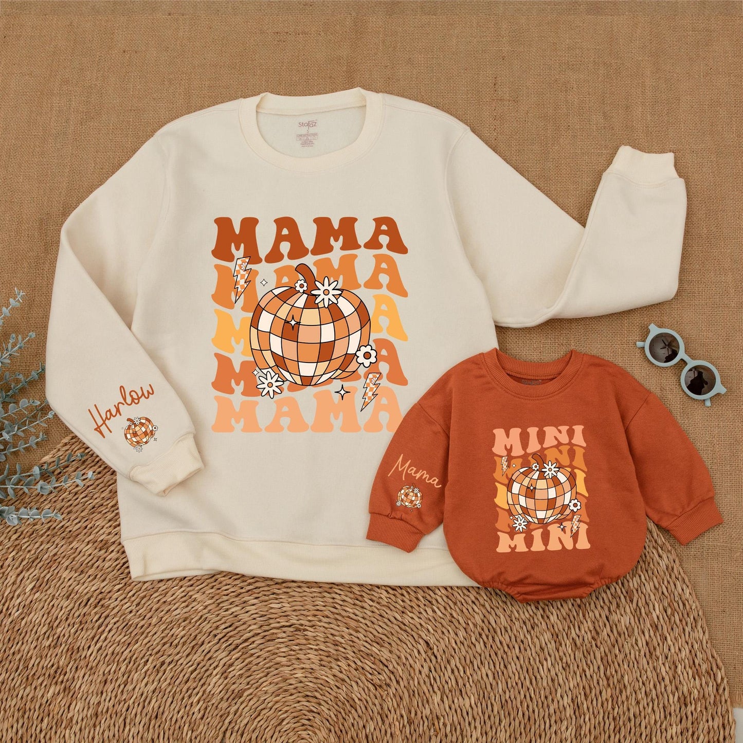 Mama & Mini Personalized Pumpkin Sweatshirt, Thanksgiving Outfit