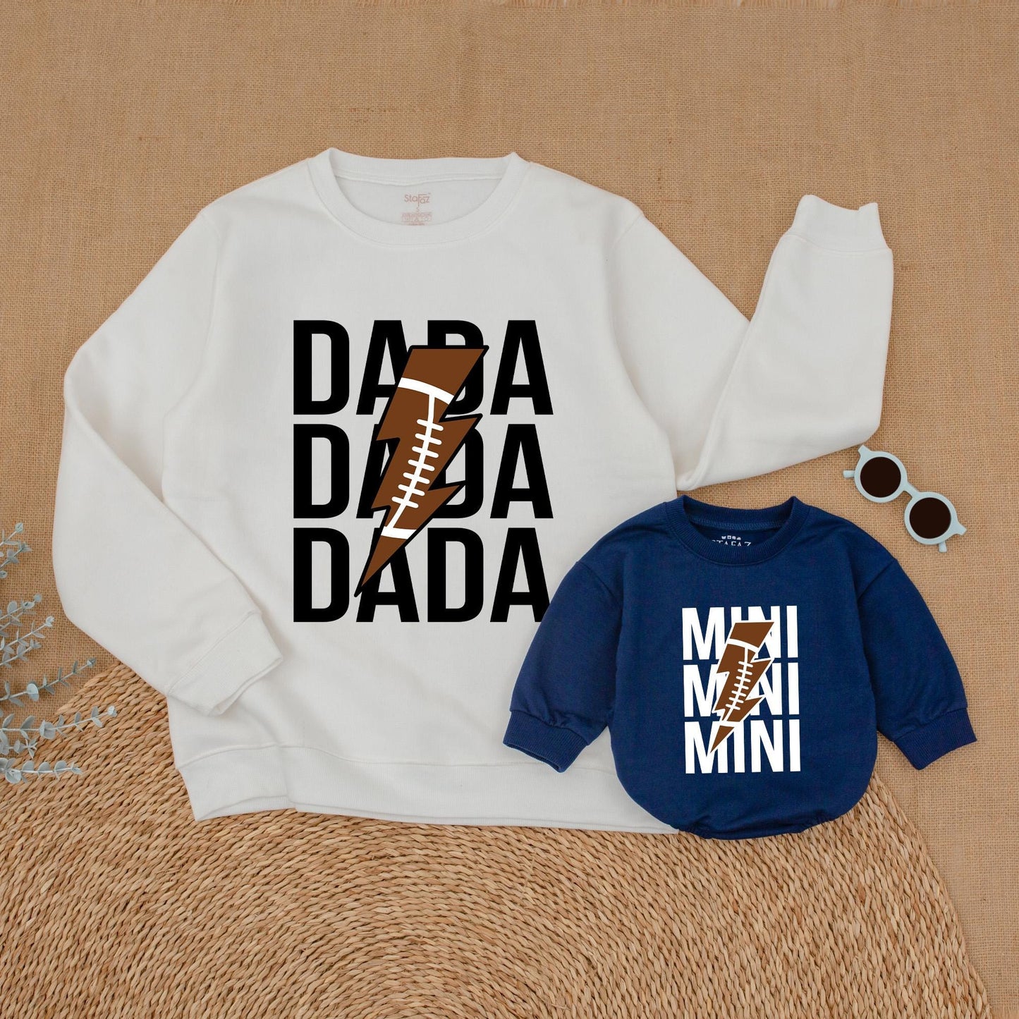 Matching Family Football Sweatshirts: Custom Mom and Baby Outfits