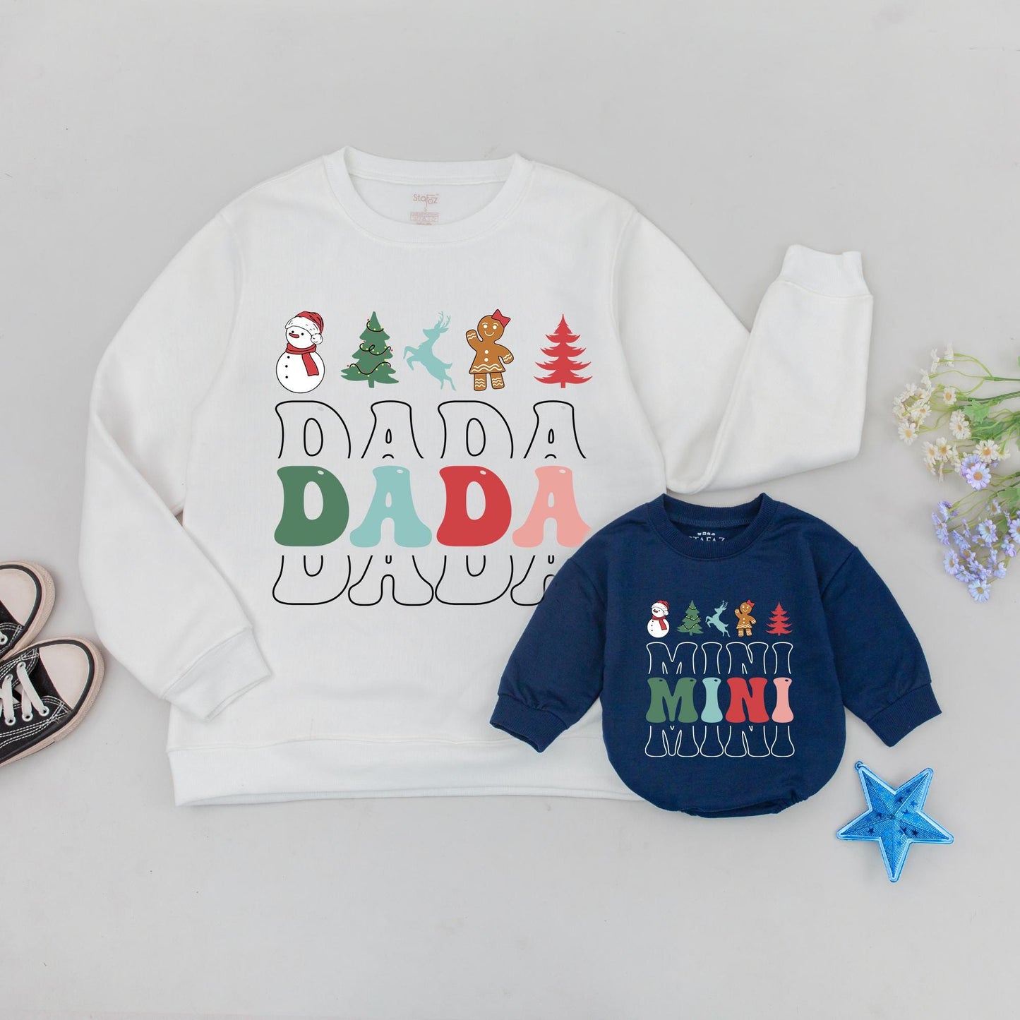 Matching Family Christmas Sweaters: Mama & Mini, Dada & Baby Outfits