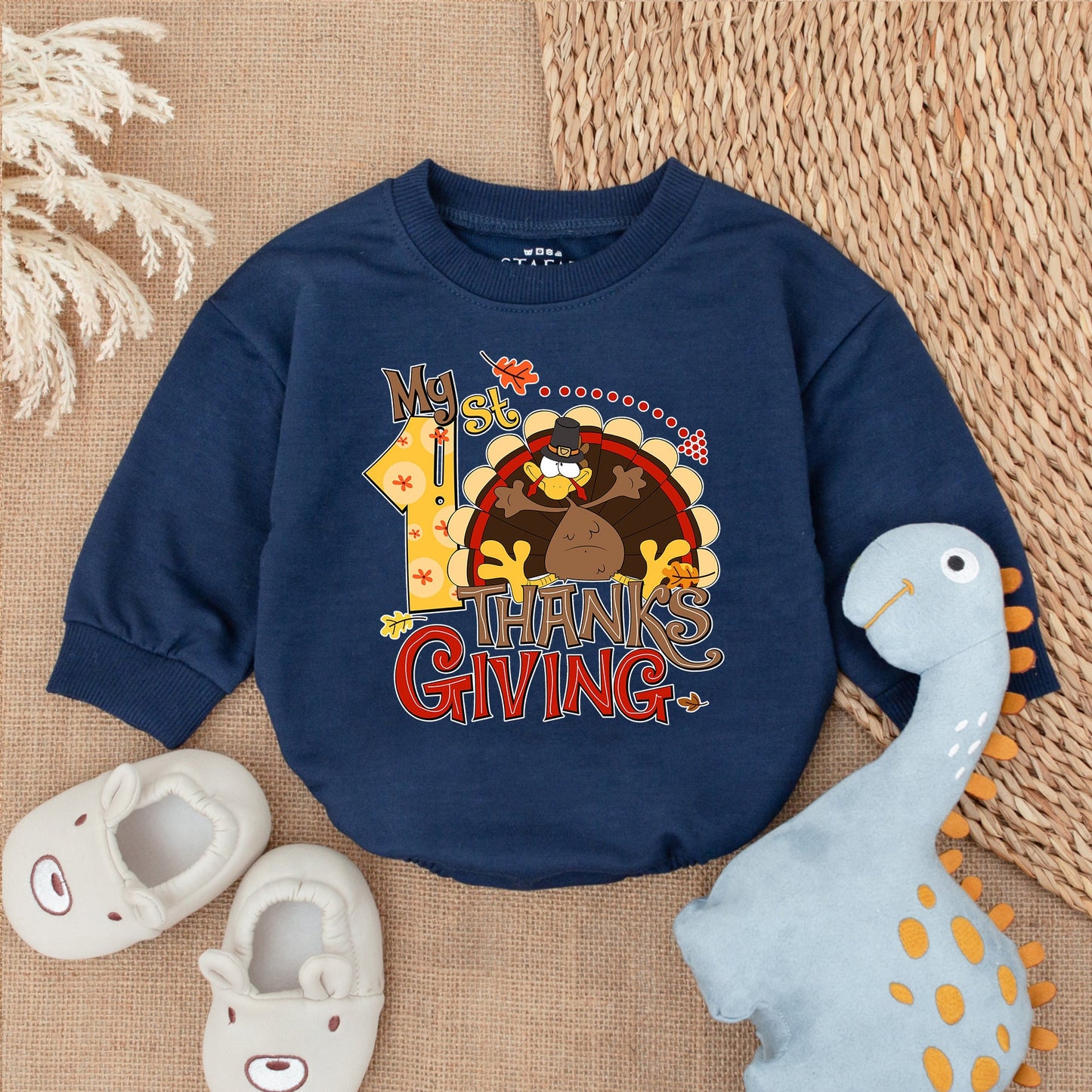First Thanksgiving Baby Outfit - Little Turkey Romper - Fall Gift