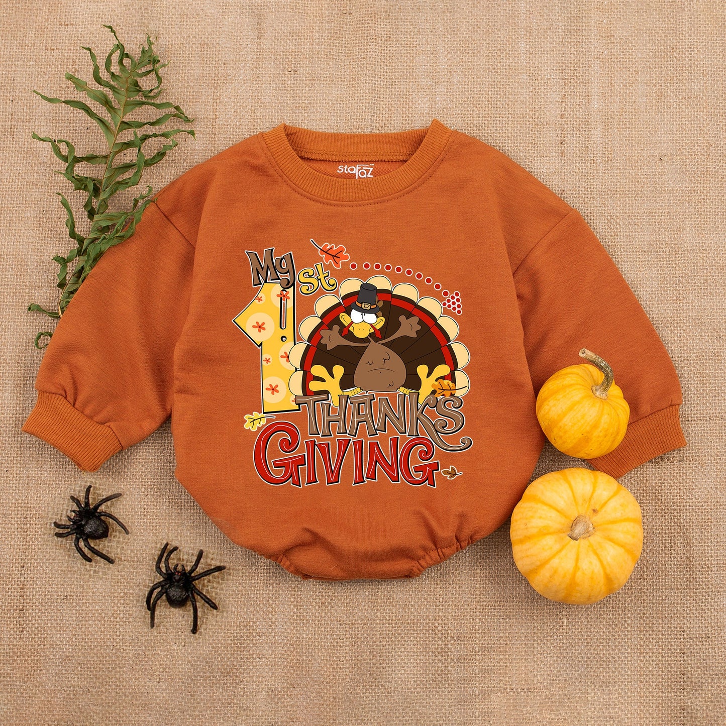First Thanksgiving Baby Outfit - Little Turkey Romper - Fall Gift