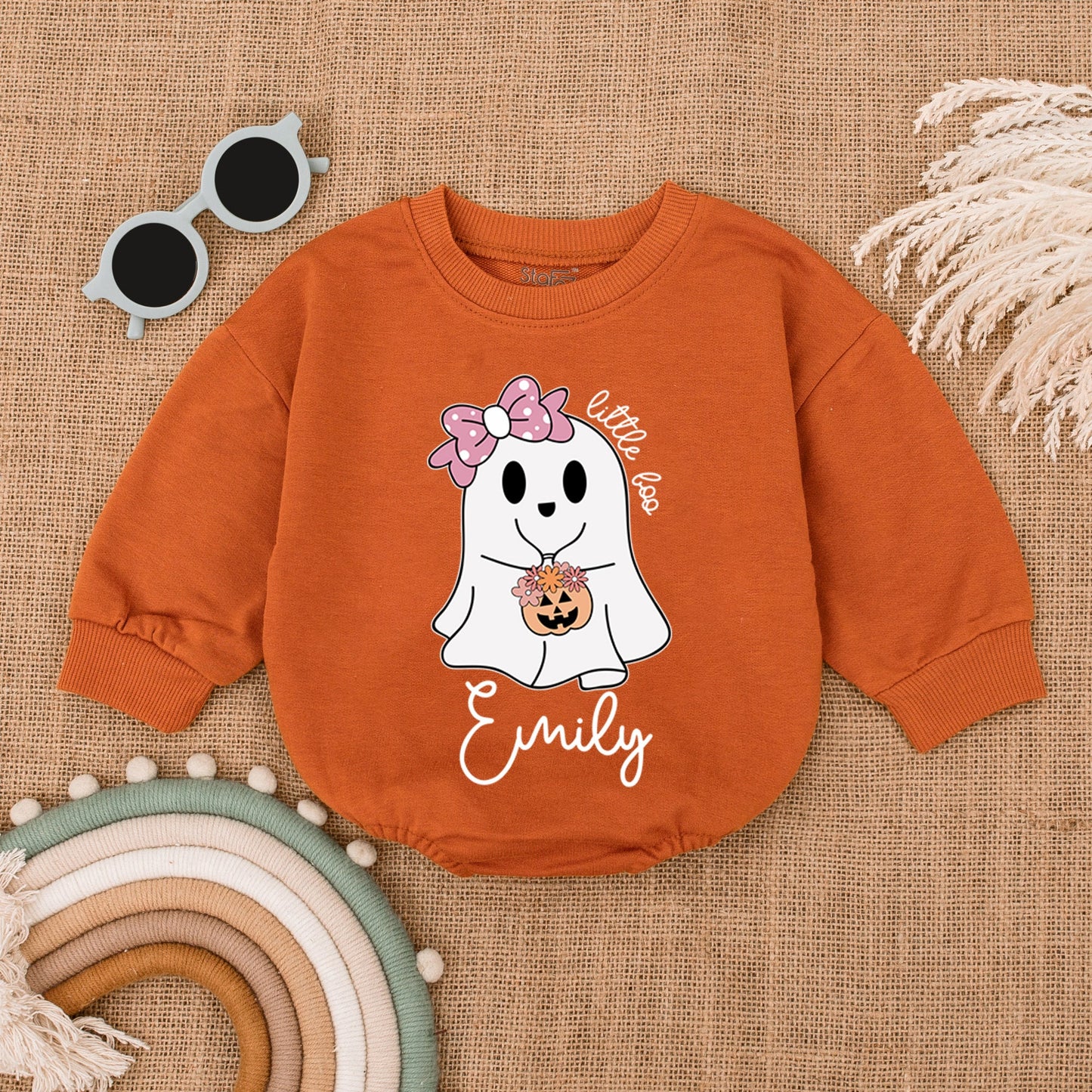 Pumpkin Bubble Romper: My First Halloween Outfit for Babies