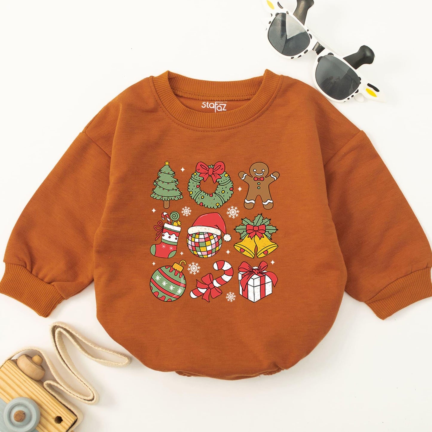 Retro Christmas Baby Romper: Fun 1st Holiday Outfit for Toddlers