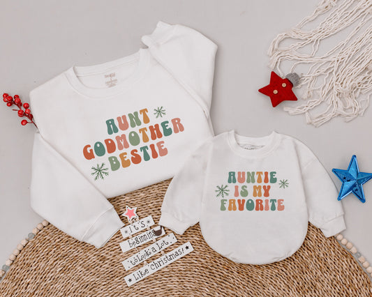 Auntie & Baby Matching Shirt Set - Godmother and Bestie Tee