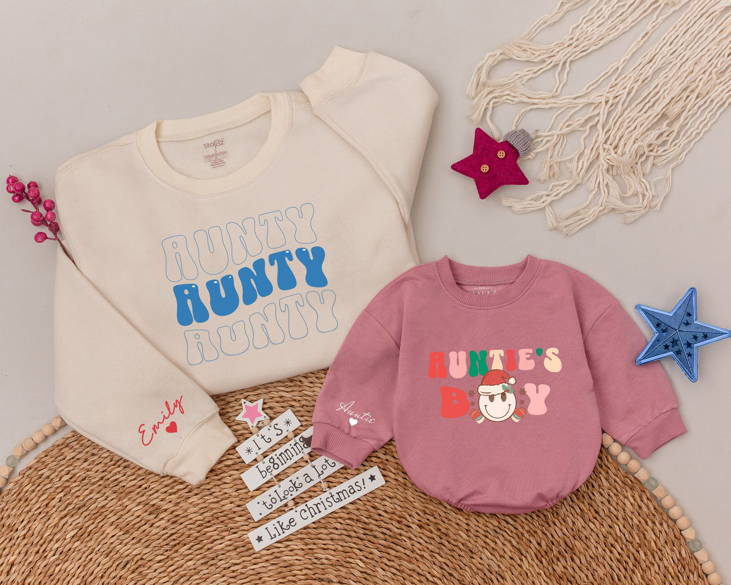 Auntie & Me Personalized Christmas Sweatshirts – Perfect Gifts!
