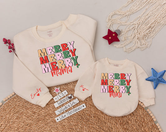 Holiday Matching Merry Mama & Mini Sweatshirts: Family Christmas Set