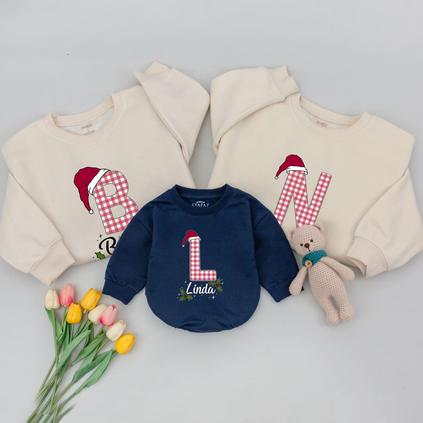 Matching Monogram Family Christmas Sweatshirts & Personalized Gifts
