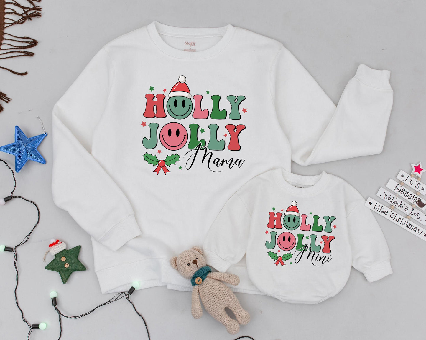 Retro Christmas Mama & Mini Sweatshirts: Matching Family Holiday Wear