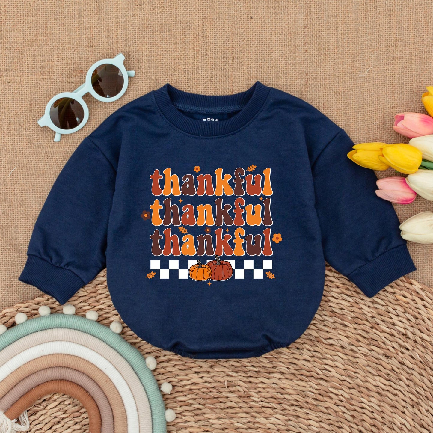 Cozy Pumpkin Romper, My 1st Thanksgiving Outfit, Fall Baby Clothes