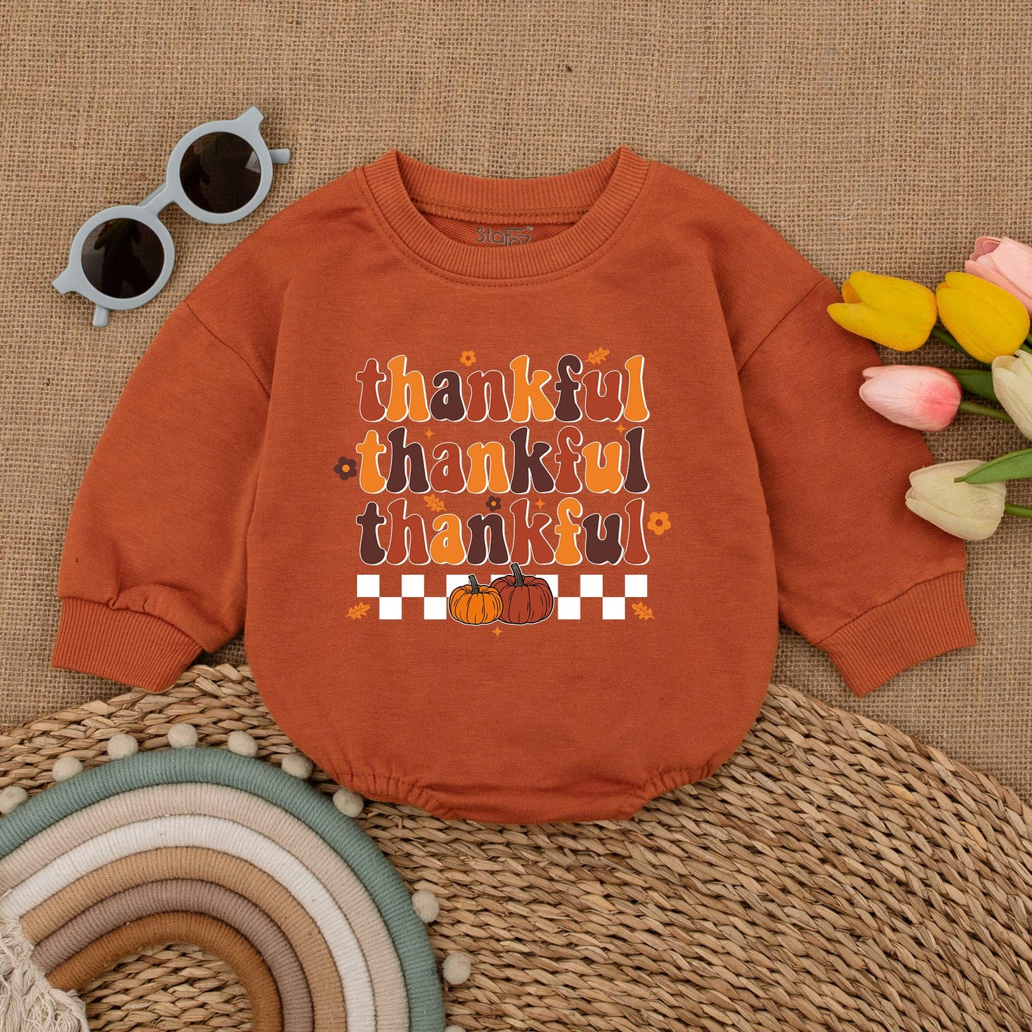 Cozy Pumpkin Romper, My 1st Thanksgiving Outfit, Fall Baby Clothes
