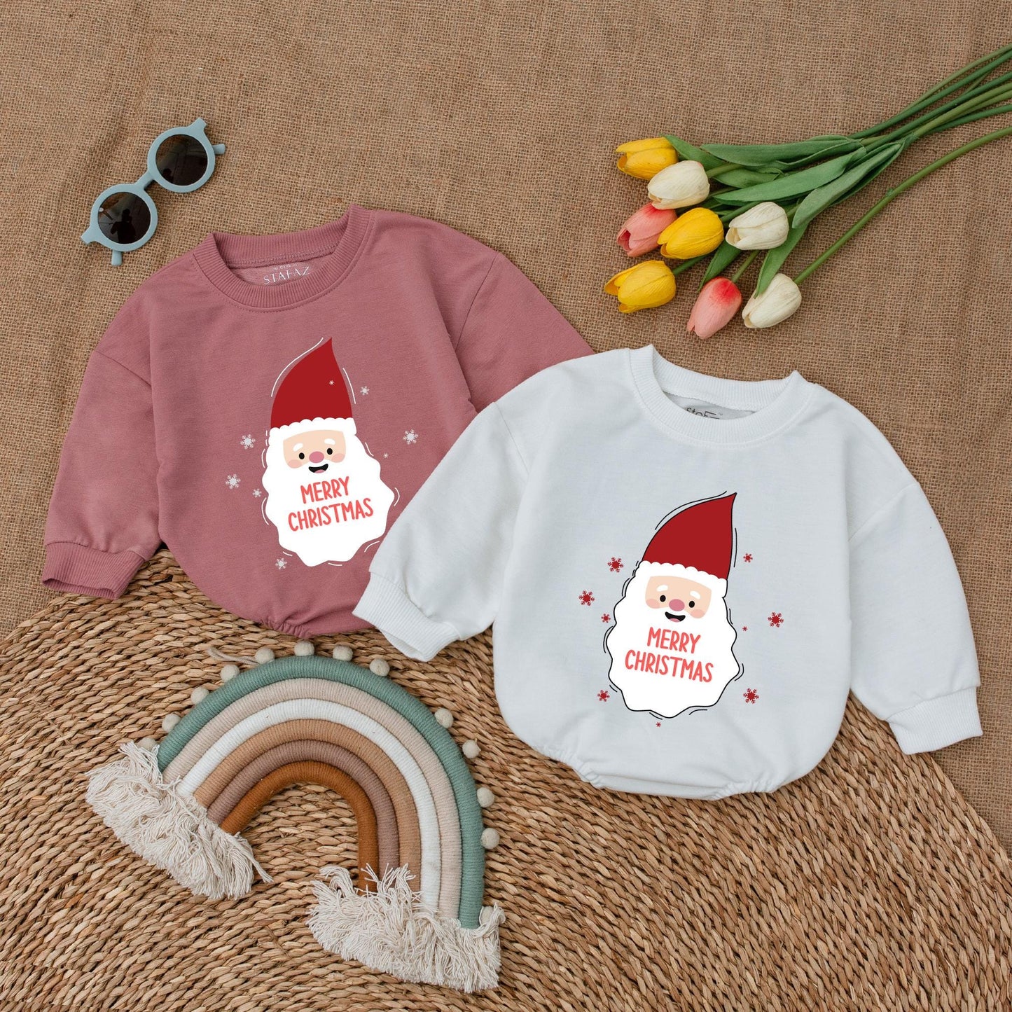 Santa Baby Romper: First Christmas Bodysuit & Winter Newborn Outfit