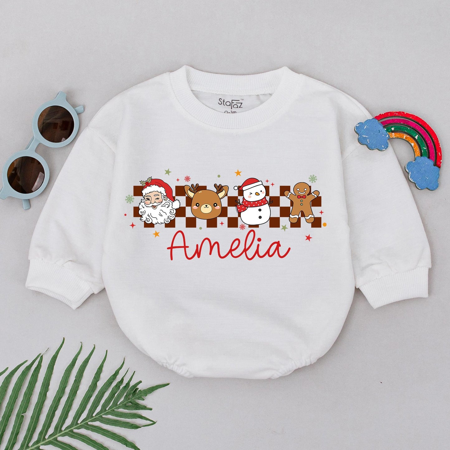 Custom Christmas Baby Romper: Personalized Gift for Newborns