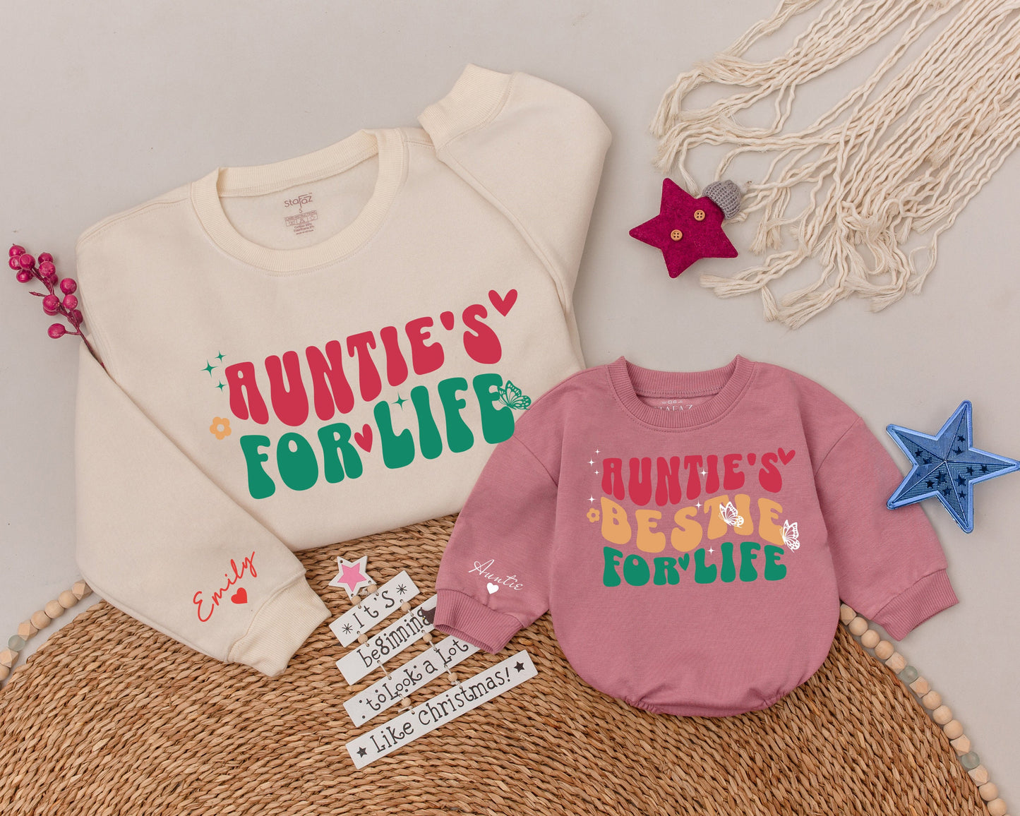Auntie & Me Matching Sweatshirts for Christmas Family Gift
