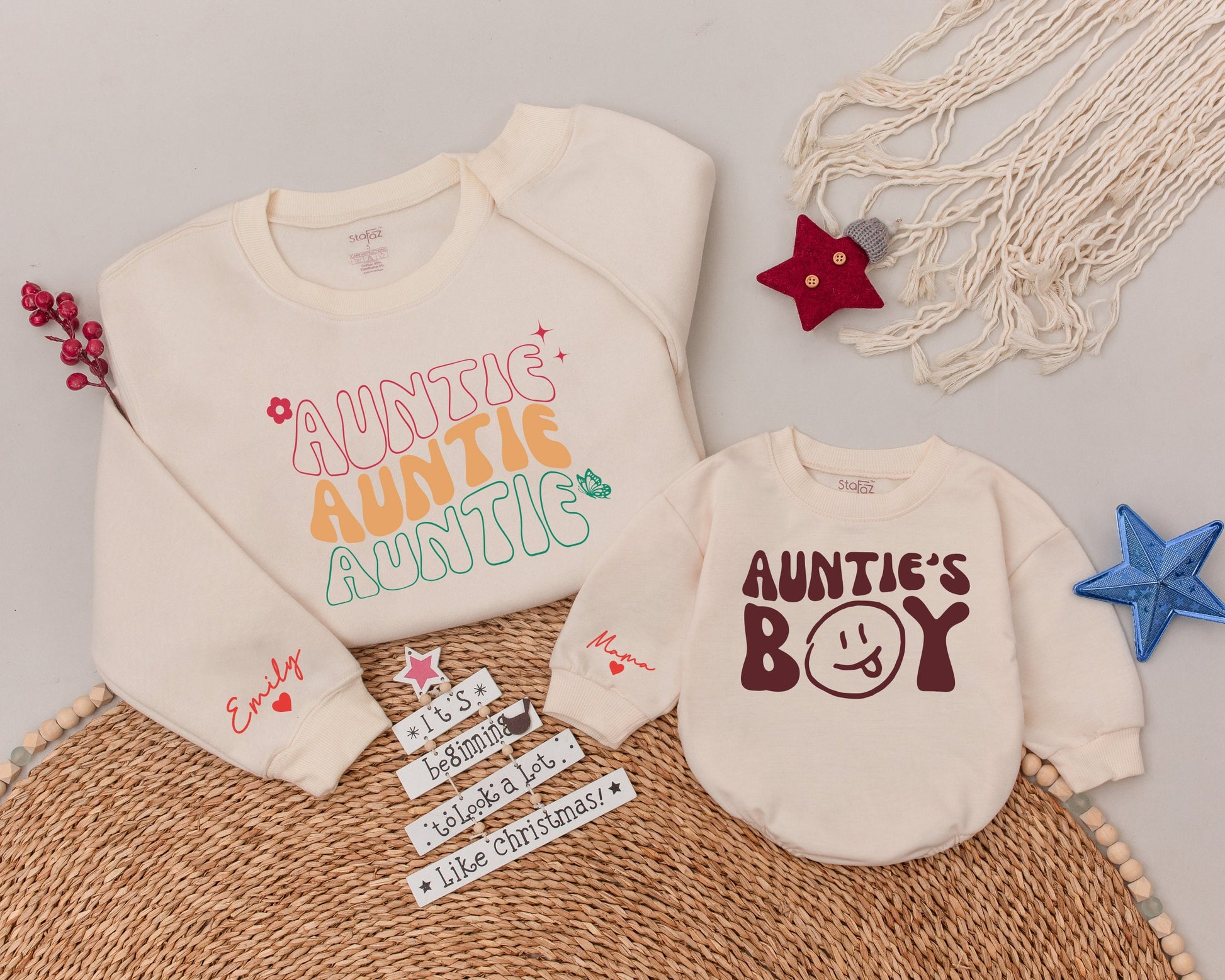 Auntie and Nephew Matching Set: Cute Sweatshirts for Toddler Boys