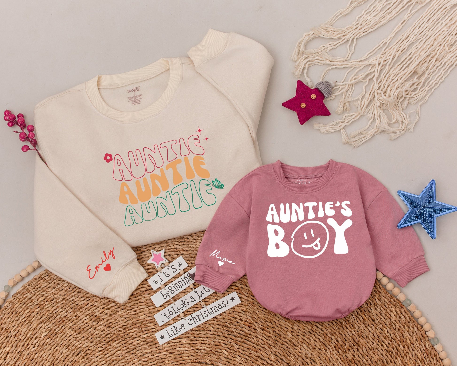 Auntie and Nephew Matching Set: Cute Sweatshirts for Toddler Boys