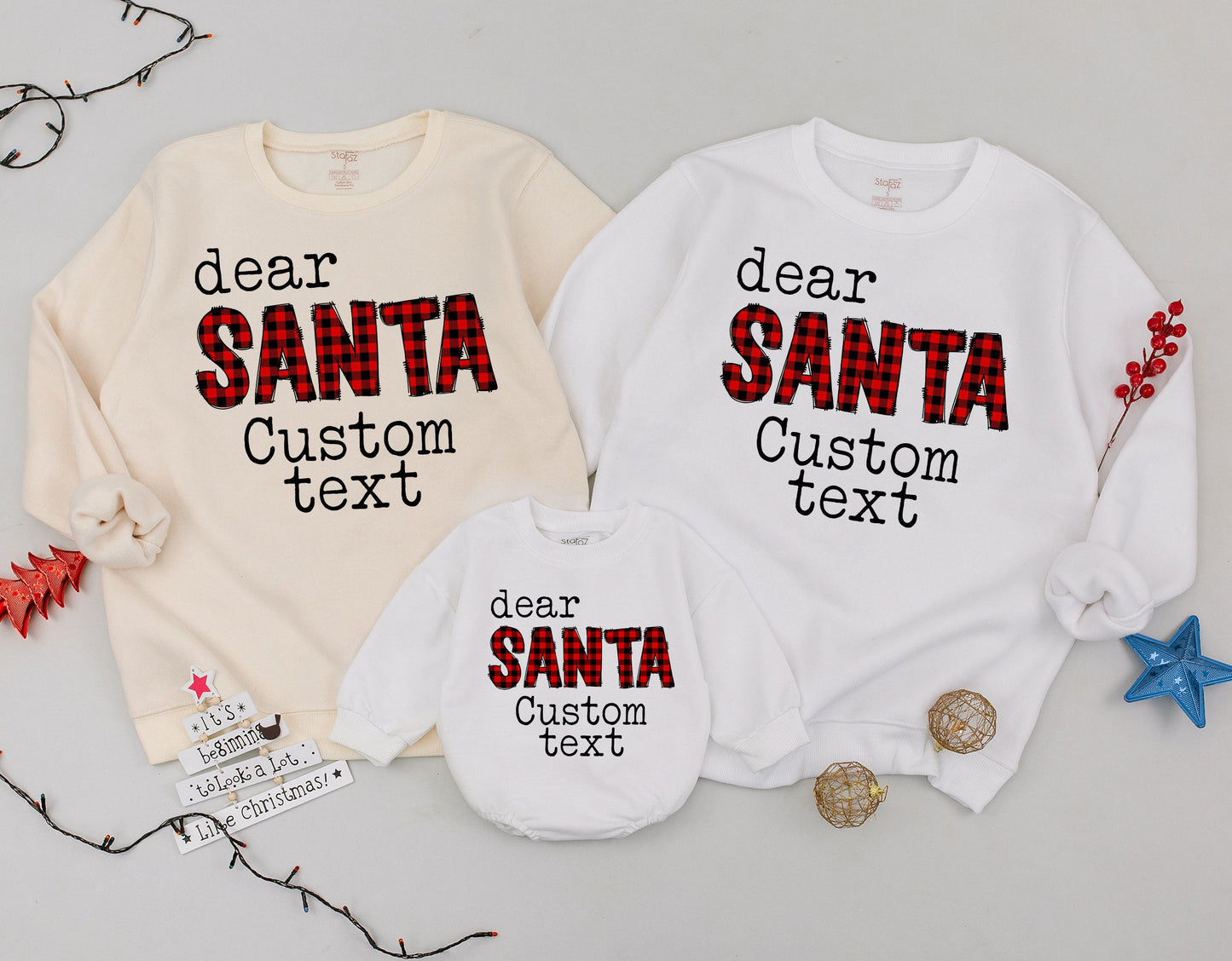 Matching Family Christmas Outfits: Custom Retro Sweaters for All