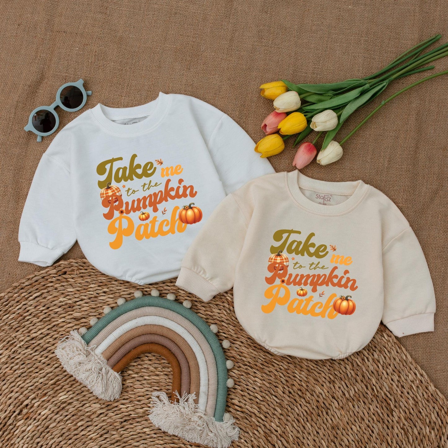 Pumpkin Patch Baby Romper: Thanksgiving & Fall Outfit, Baby Gift
