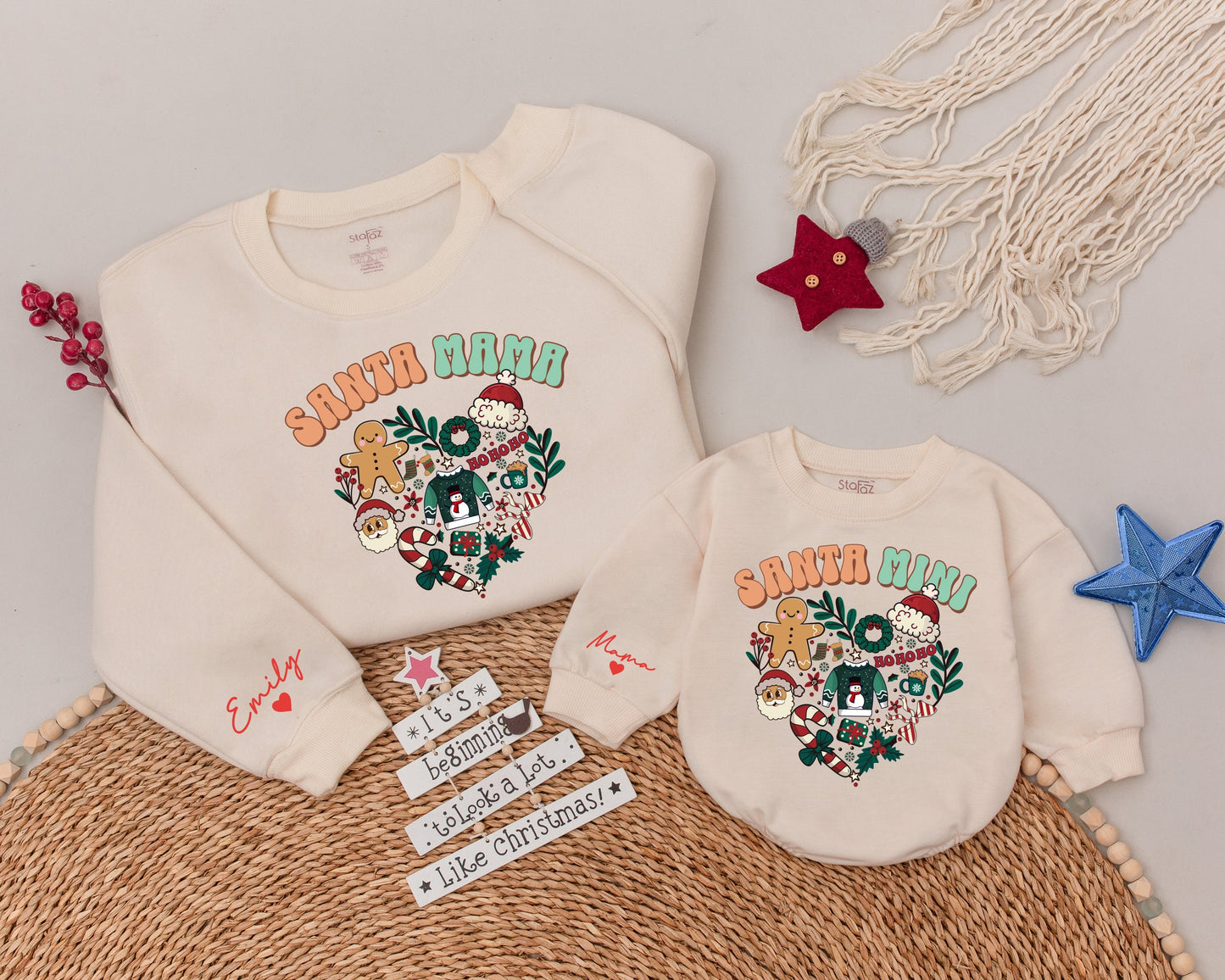 Cozy Mama and Mini Matching Christmas Sweatshirts - Family Fun Style