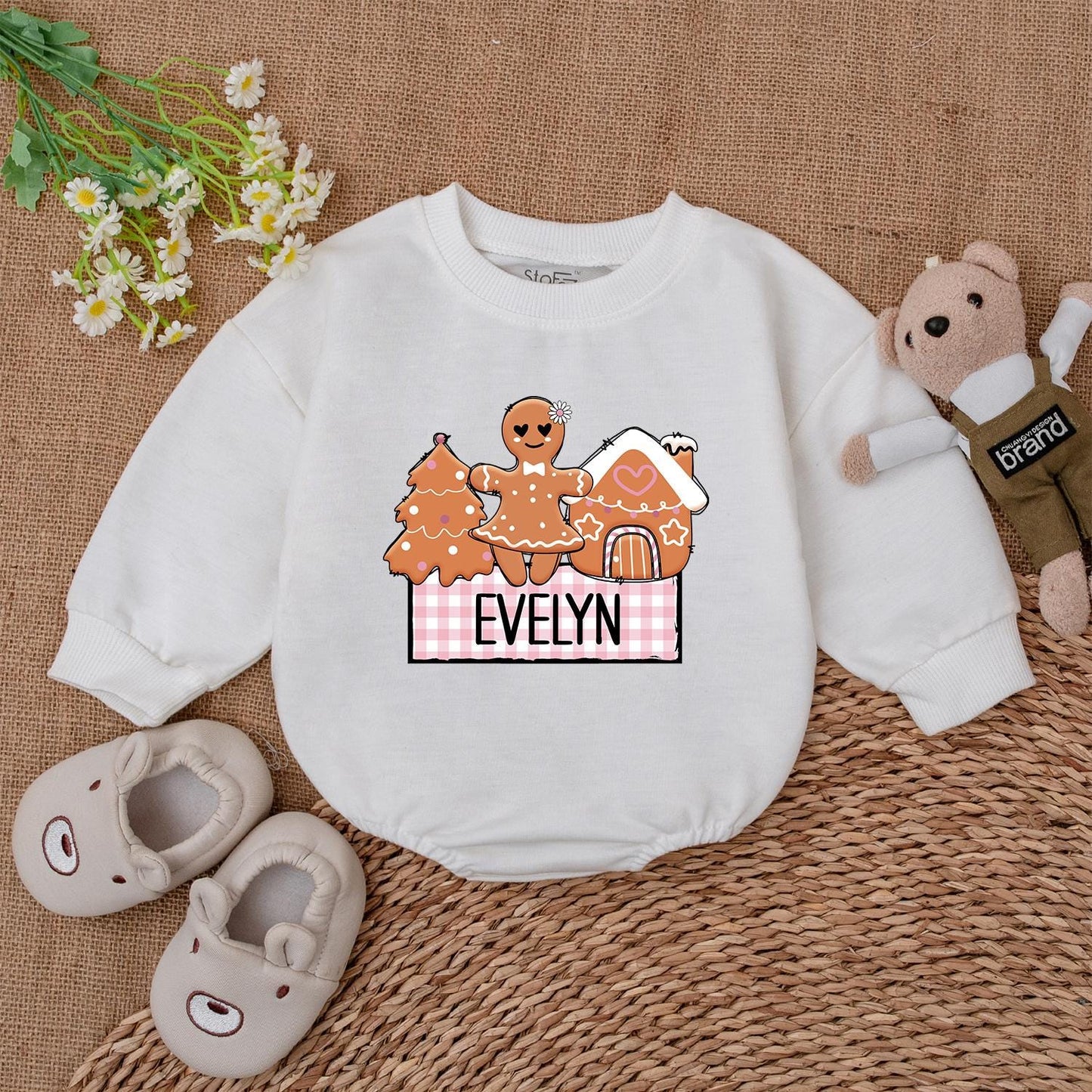 Custom Christmas Baby Romper, 1st Xmas Bodysuit, Personalized Gift