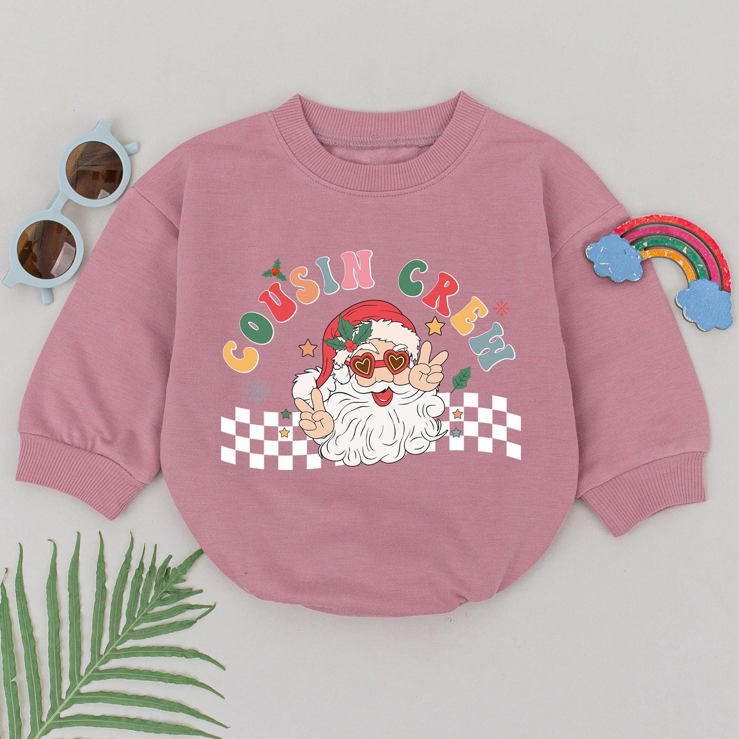Retro Christmas Cousin Romper: Baby Shower & Matching Gifts
