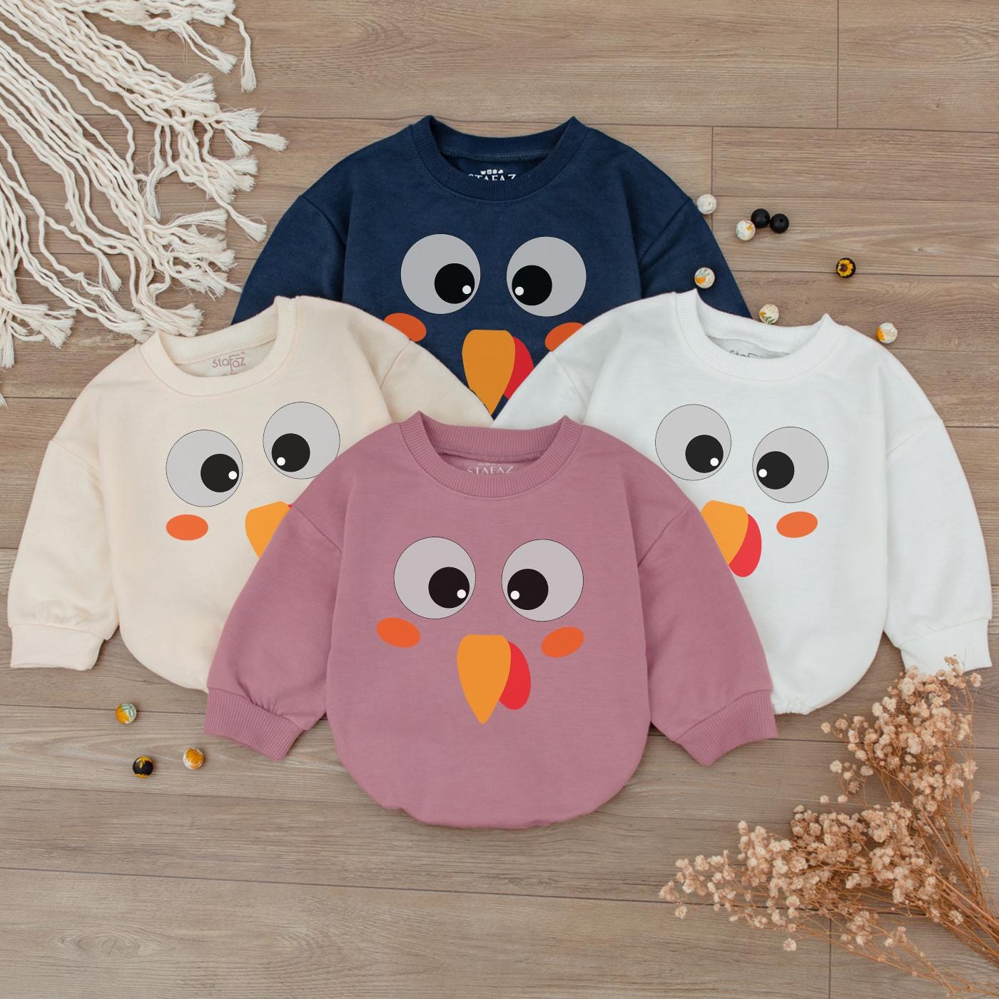 Adorable Thanksgiving Baby Sweatshirt with Cute Turkey and Pumpkin Design for First Fall Celebration Gender Neutral Infant Toddler Kid Baby Shower Gift
