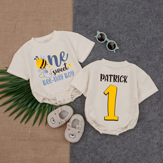 Bee-utiful First Birthday Bodysuit: Personalized Baby Romper Gift