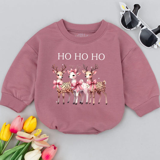 Reindeer Baby Bubble Romper - First Christmas, Shower Gift Outfit