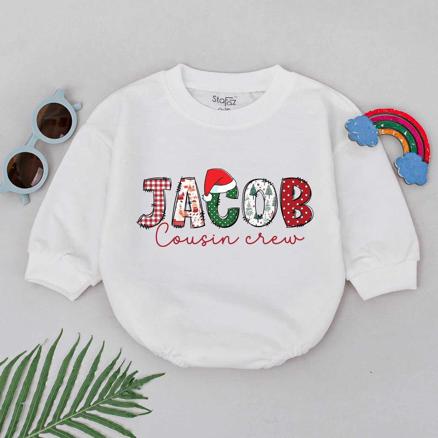 Custom Cousins Christmas Romper: 1st Holiday Baby Outfit Gifts