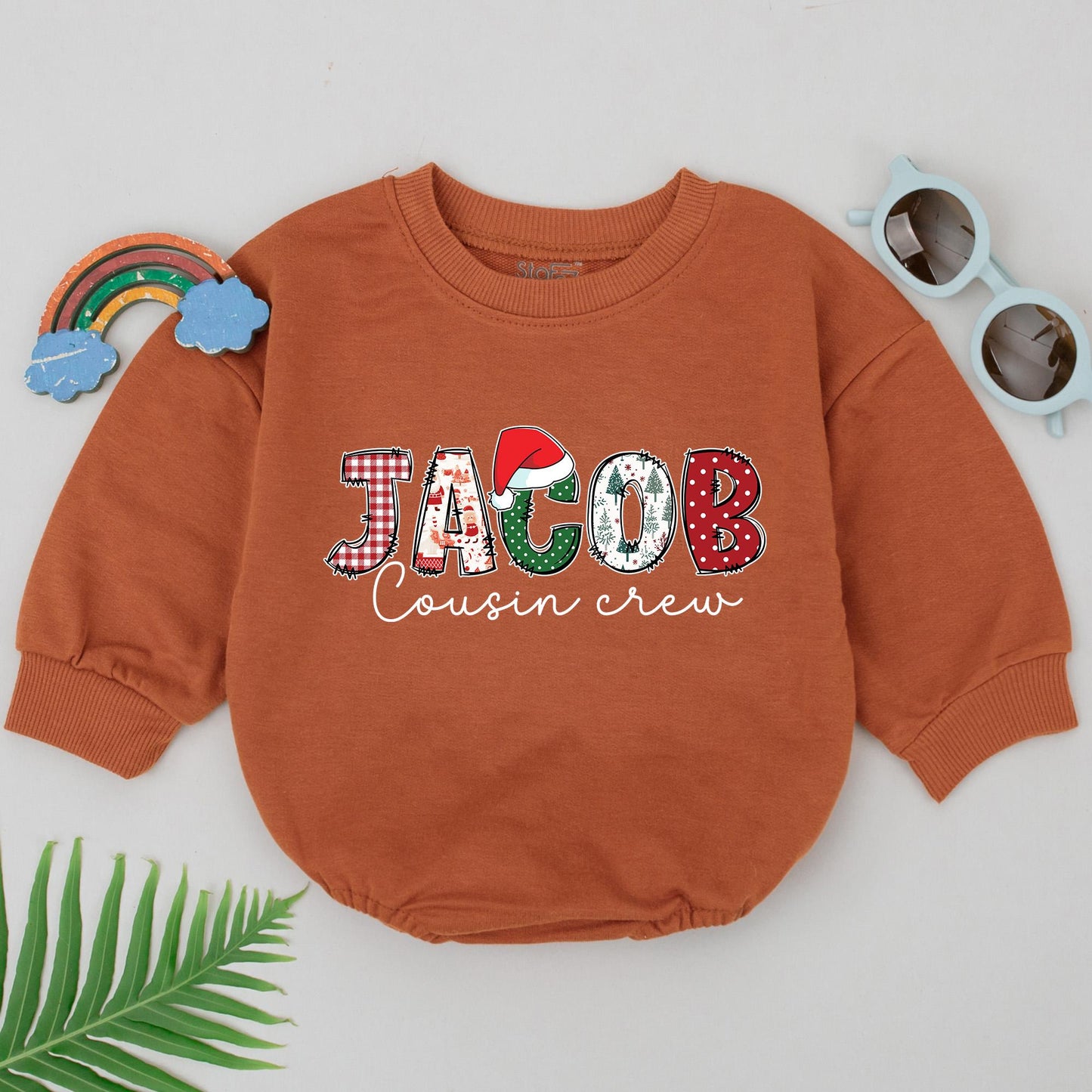 Custom Cousins Christmas Romper: 1st Holiday Baby Outfit Gifts
