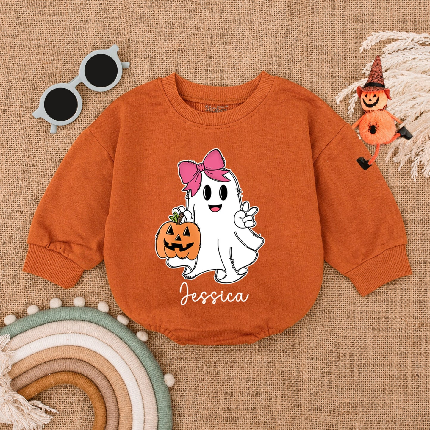 Boo Halloween Bubble Romper for Baby's First Trick or Treat Outfit