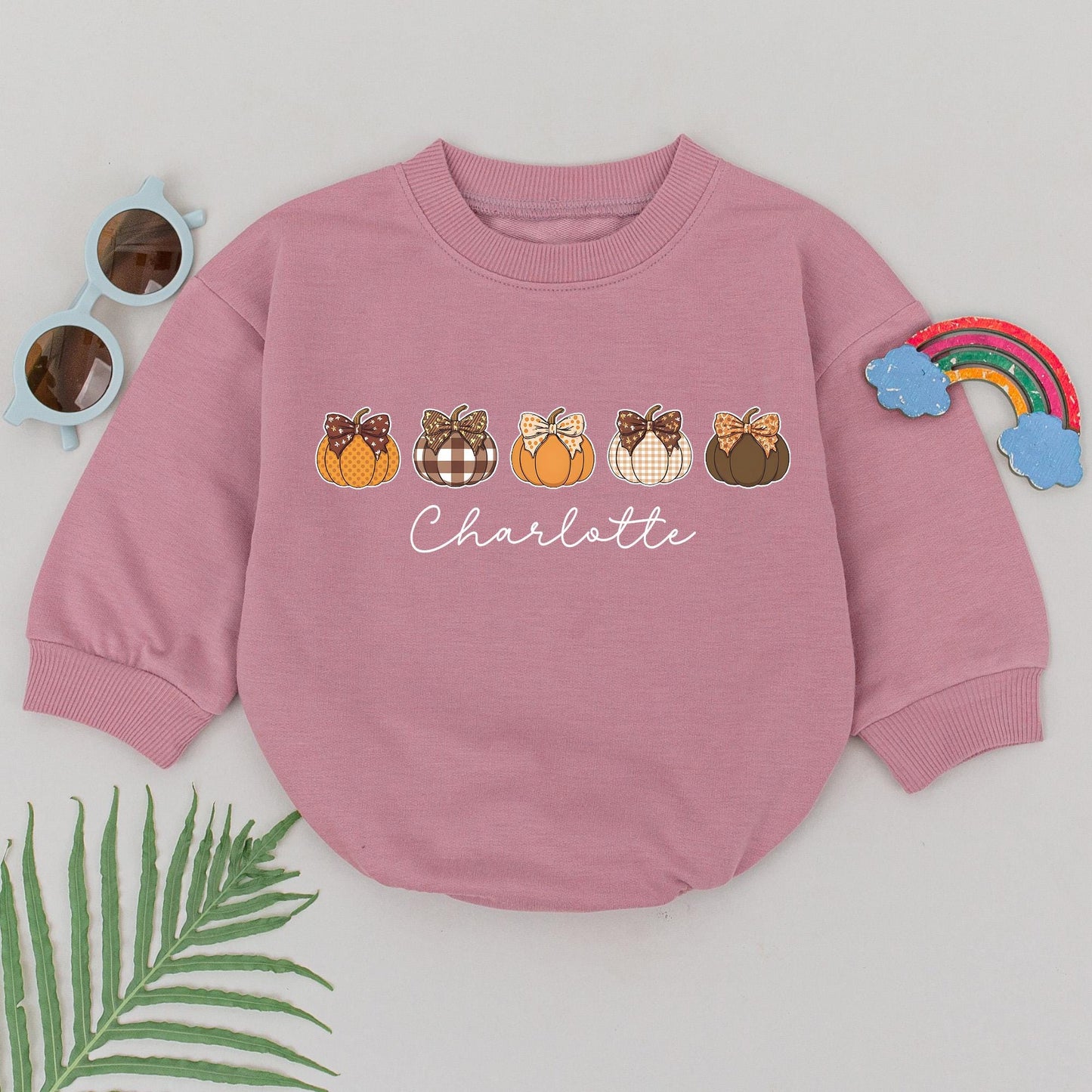 Retro Pumpkin Romper with Custom Name – Perfect Fall Baby Gift
