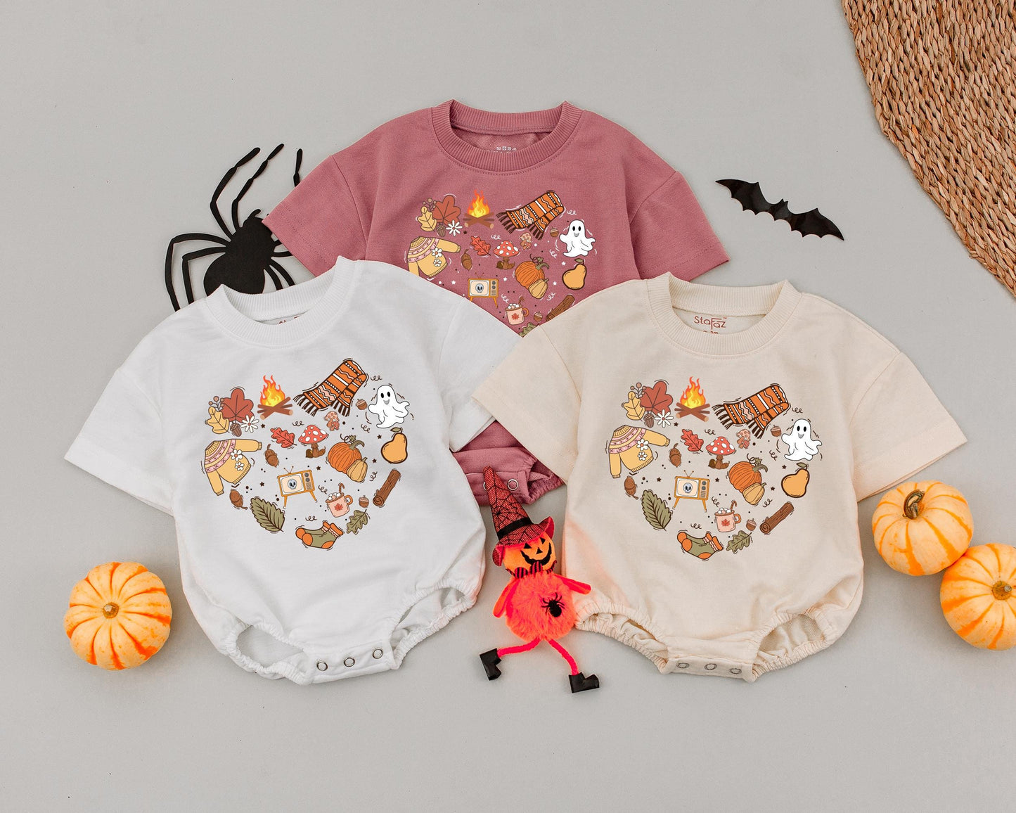 Retro Thanksgiving Baby Romper - Perfect Autumn Baby Shower Gift