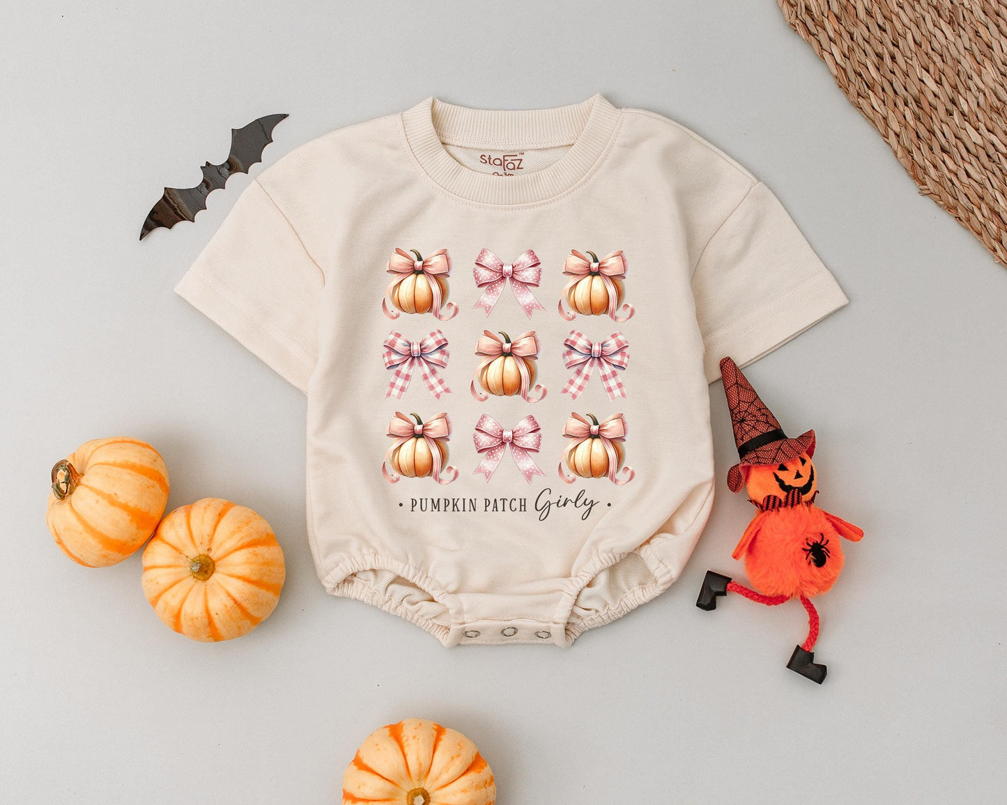 Retro Baby Girl Bubble Romper - Fall Thanksgiving Outfit Gift