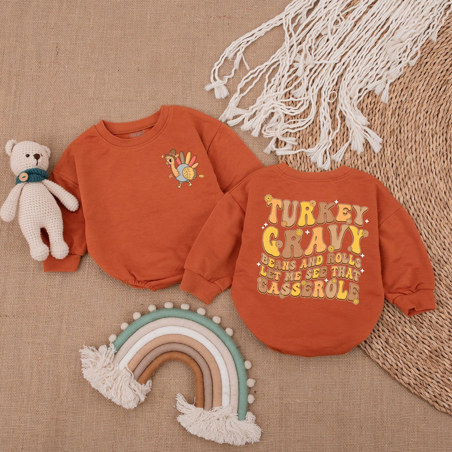 First Thanksgiving Baby Romper - Adorable Fall Outfit - Baby Shower Gift