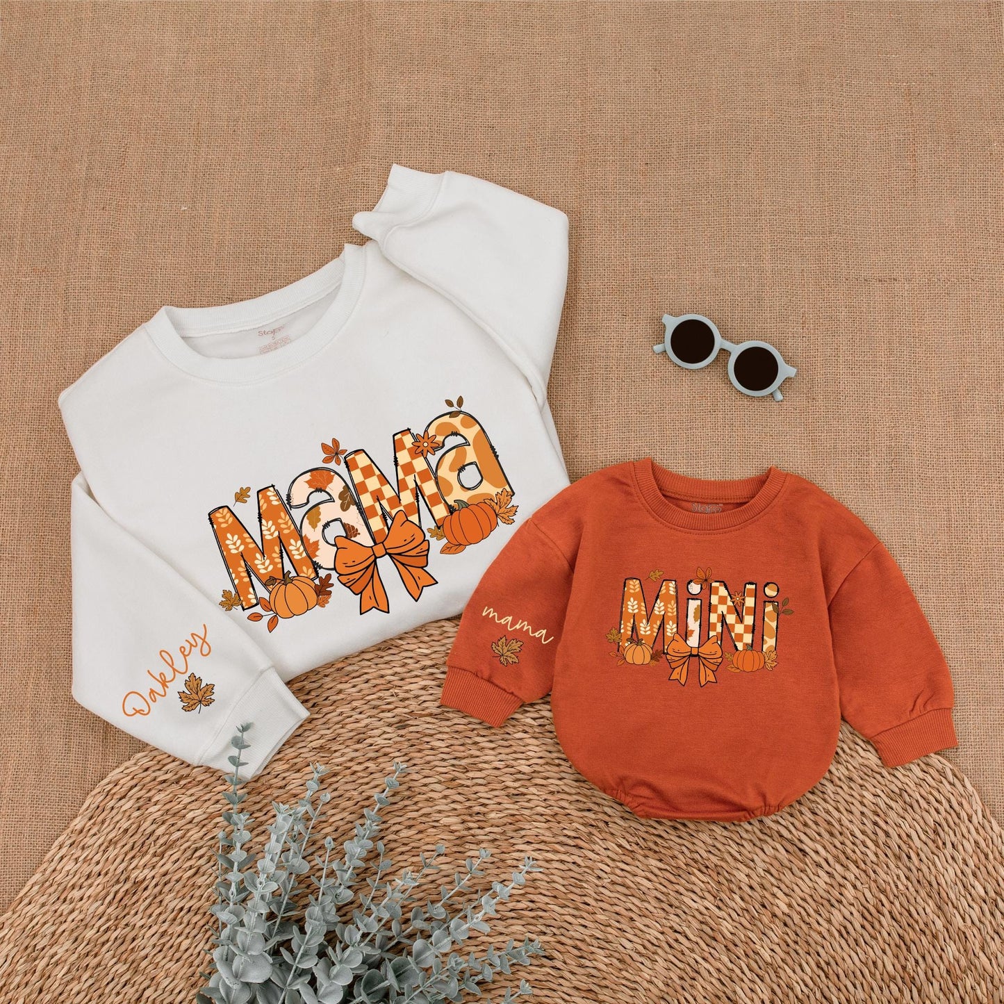 Mama & Mini Pumpkin Sweaters: Matching Thanksgiving Outfits for Family