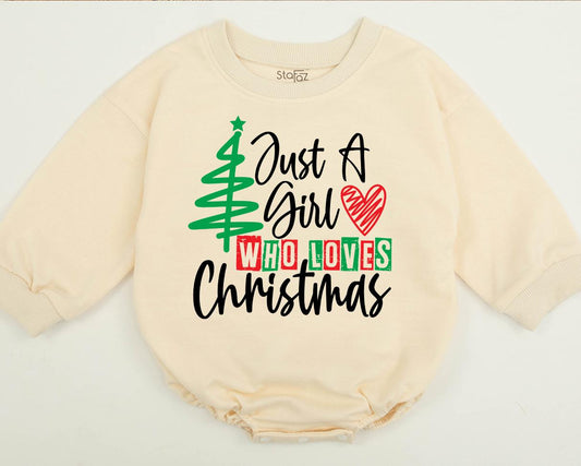 Cute Christmas Girl Heart Tree Baby Romper Festive Holiday Outfit Newborn Winter Gift Matching Family