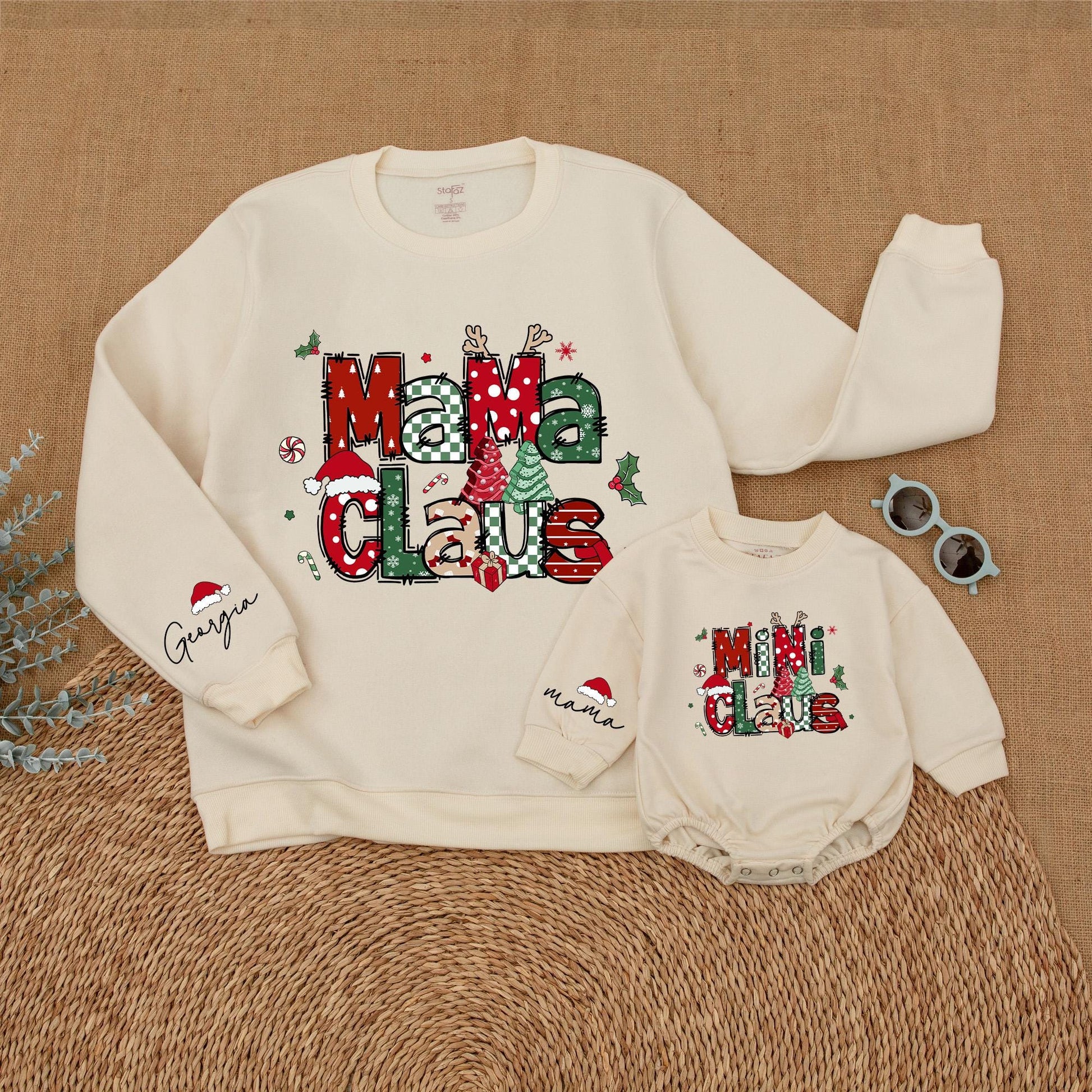Mama & Mini Claus Sweatshirts, Mommy & Me Christmas Outfits