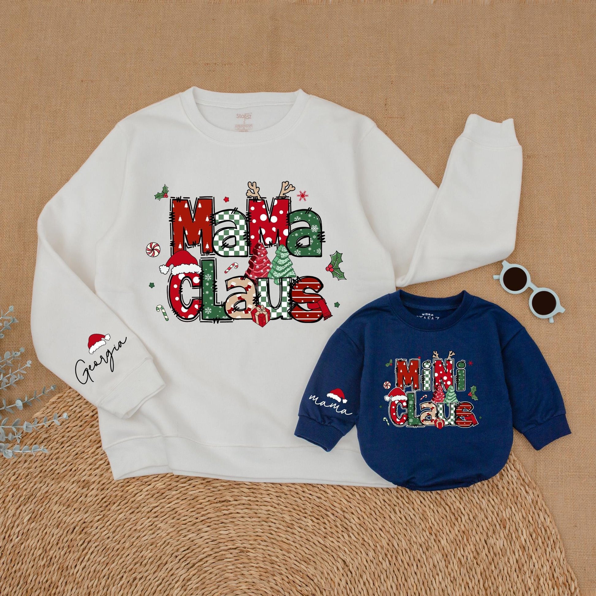Mama & Mini Claus Sweatshirts, Mommy & Me Christmas Outfits