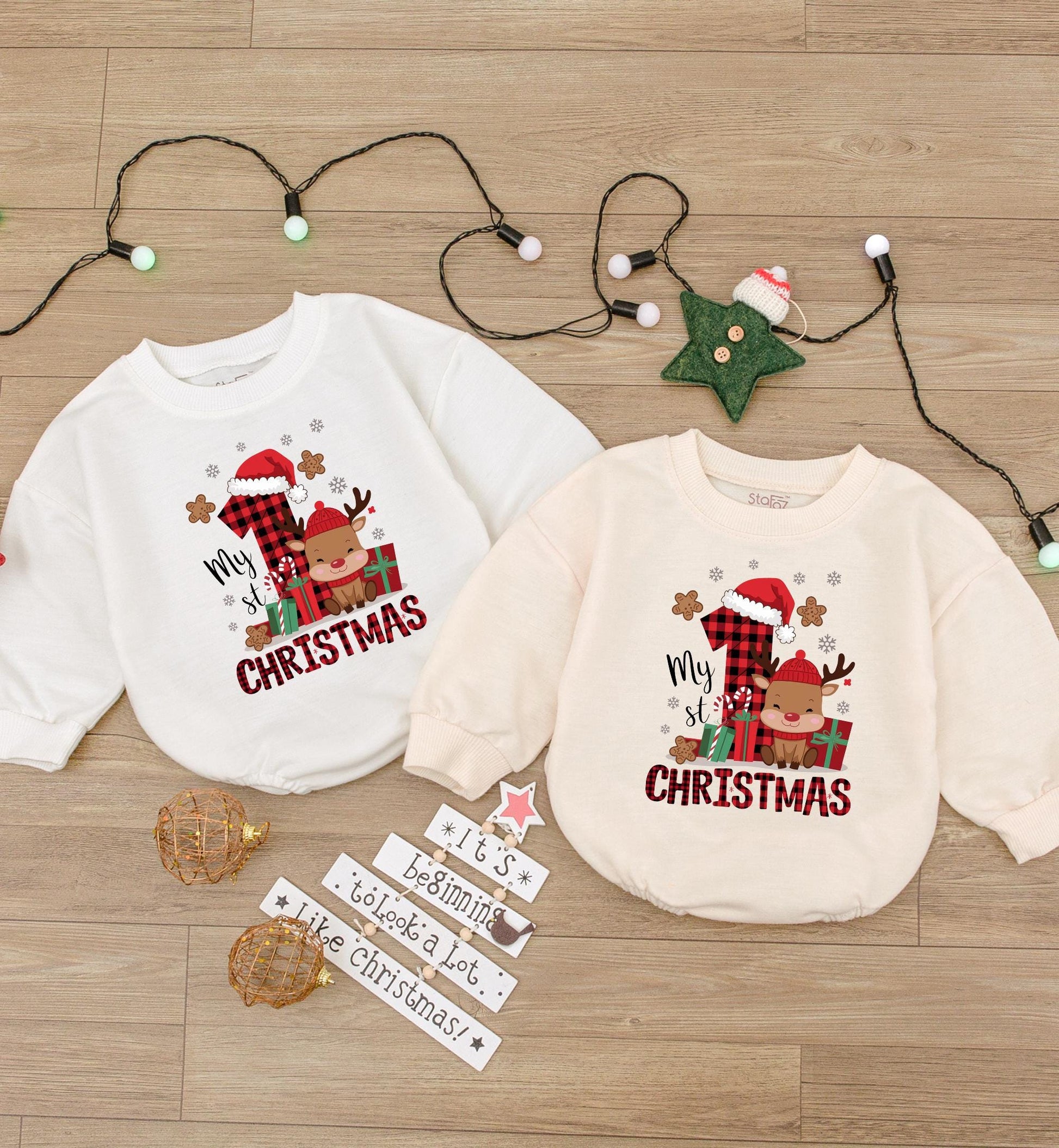 First Christmas Reindeer Bodysuit & Romper – Baby Shower Gift