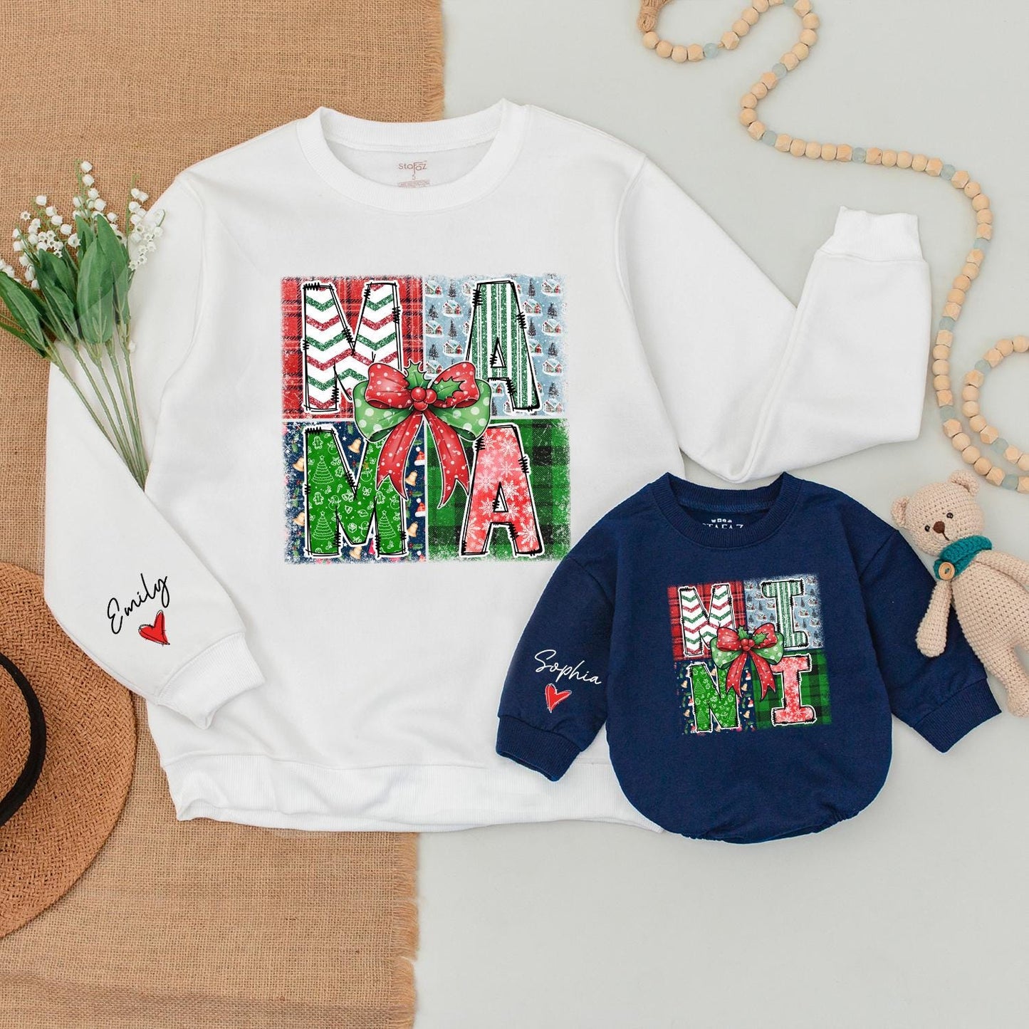 Matching Family Christmas Outfits: Cute Sweaters & Baby Rompers