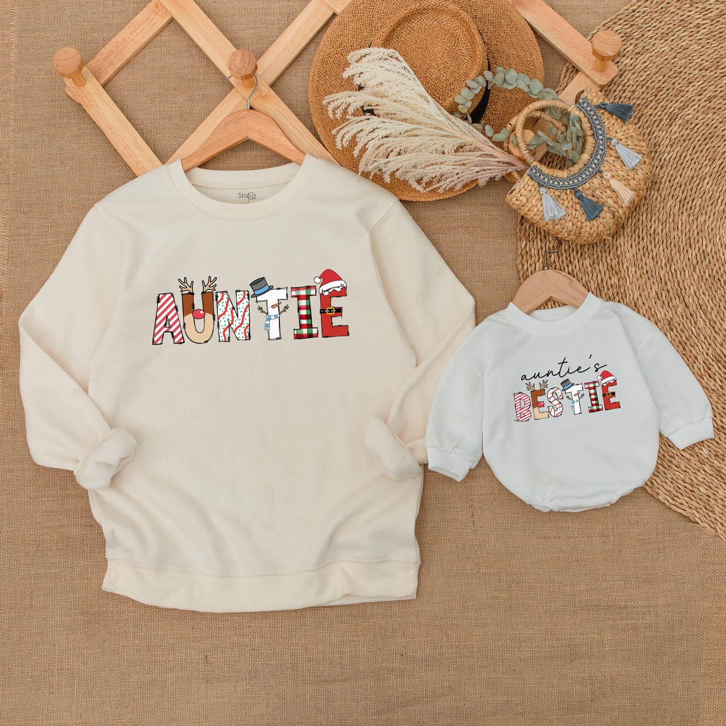 Auntie & Me Matching Sweaters: Nephew & Niece Cozy Baby Outfit