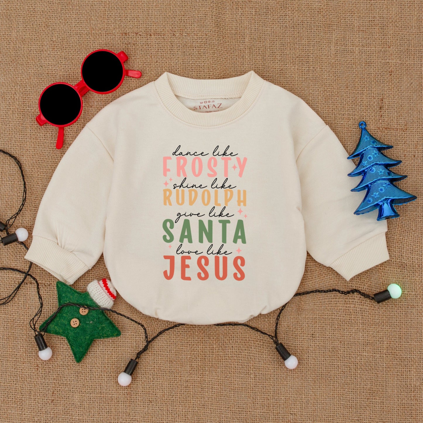 Dance Like Frosty Baby Bubble Romper Cozy Cotton Sweatshirt Christmas Vibes Outfit for Girls