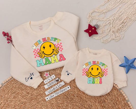 Smiley Birthday Outfit: Family Matching Shirts & Baby Bodysuit