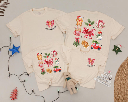 Matching Merry Mama & Mini Vintage Christmas Shirts - Personalized