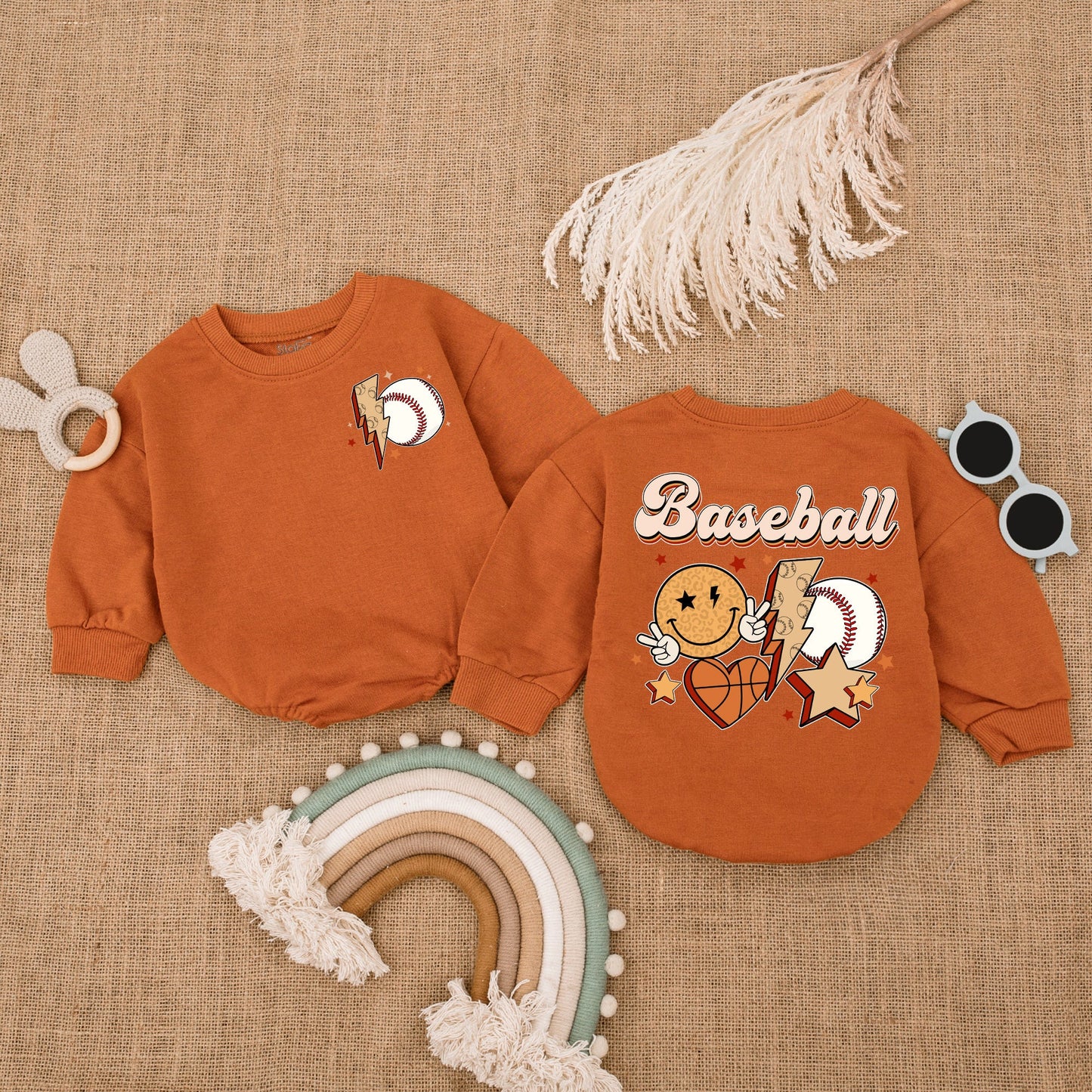 Baseball First Birthday Outfit, Fall Baby Bodysuit, Sport Romper